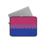 Bisexual Pride Flag Laptop Sleeve: Wavey Print Protective Case